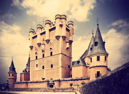 Castle of Alcazar of Segovia, Castilla y Leon, Spainの写真素材