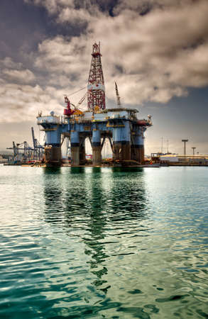 Offshore oil and gas platform in the sea. Oil and gas industry.の写真素材