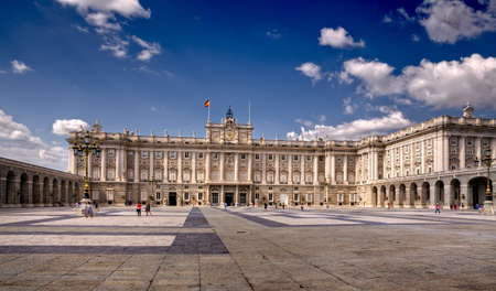 Royal Palace in Madrid, Spain. Royal Palace is the official residence of the Spanish Royal Family.の写真素材