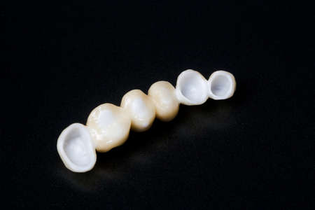 dental crowns isolated on a black background. dental crowns