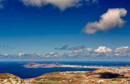View of the city of Lanzarote, Spainの写真素材