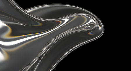 Abstract metallic background with some smooth lines in it (3d render)の素材