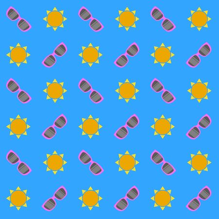 Glasses and sun. Ideia of summerのイラスト素材