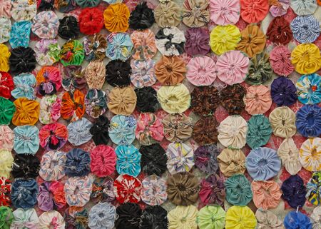 Homemade fabric background (Fuxico)の写真素材