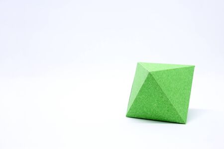 Octahedron: regular solid with eight triangular facesの写真素材