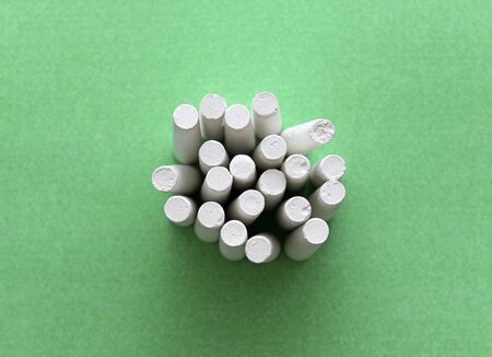 A pile of white chalk. Top view