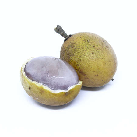 Detail of Pitomba fruit isolated on white background