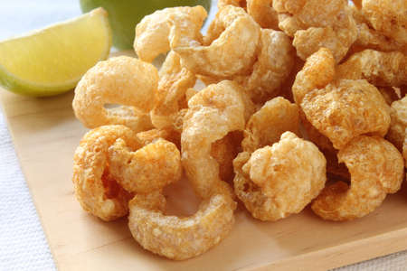 Pork crackling, appetizer. Traditional Brazilian cuisineの写真素材