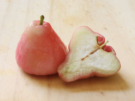 Fresh pink Jambo and slice detail.