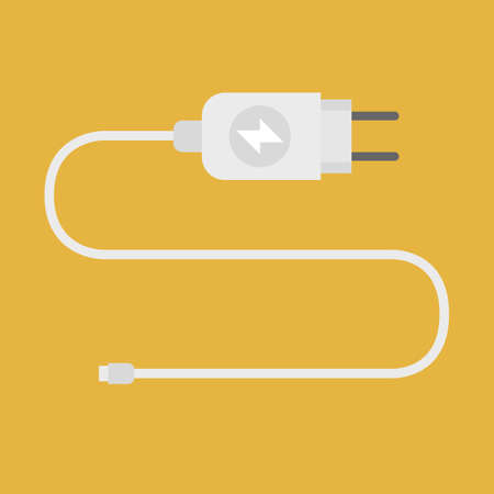Cell phone charger isolated background