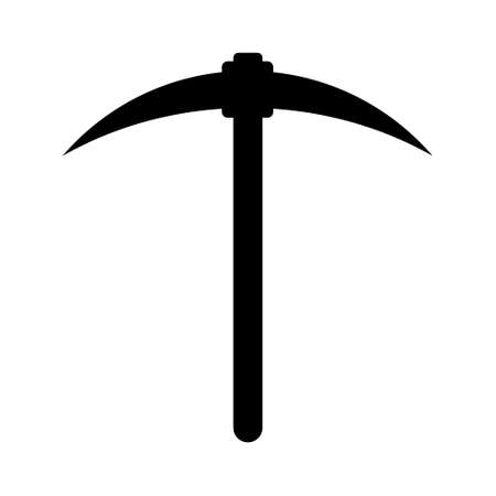 Sharp pickaxe silhouette isolated on white backgroundのイラスト素材