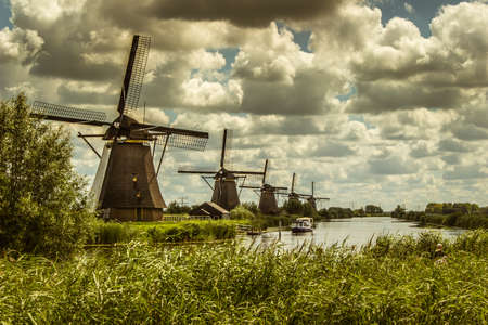 Wind Mills of the Kinderdijk in the Netherlandsのeditorial素材