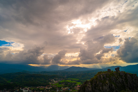 A skyview of the city of rantepaoの写真素材