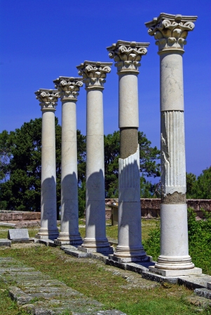 Colonnade among the ruins of the Asklepion in Kos island, Greeceの写真素材