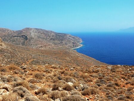 Mediterranean landscape at Balos beach, Crete islandの写真素材