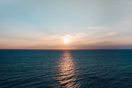 sunset at the coast of the seaの写真素材