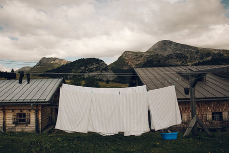 clothes drying on a clothesline