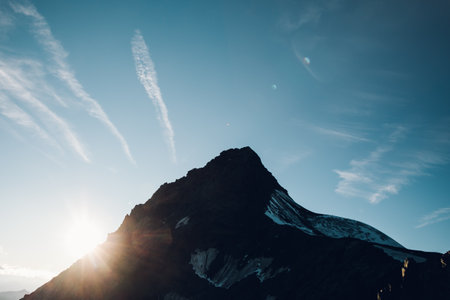 sunset in the mountainsの写真素材