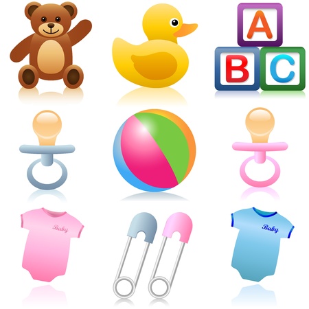 Set of baby and child iconsのイラスト素材