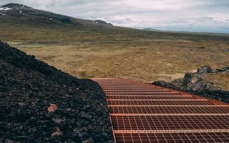 saxholl crater in iceland. volcanic crater in iceland national park Sn?fellsj?kull
