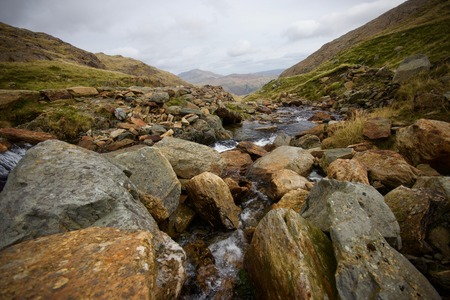 Stream in Snowdonの写真素材