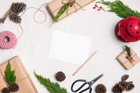 Christmas background with copy space compositionの写真素材