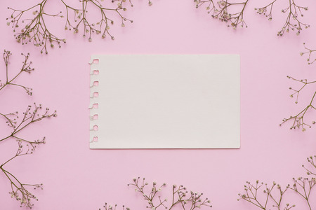 Kraft paper with flowersの写真素材