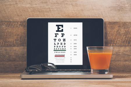 Caring for eye sight by healthy eating.の写真素材