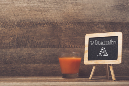 VITAMIN A on chalkboard.の写真素材
