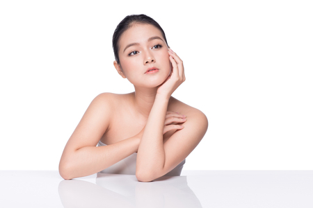 Youth and Skin Care Concept. Beauty Spa Asian Woman with perfect skin Portrait.の写真素材