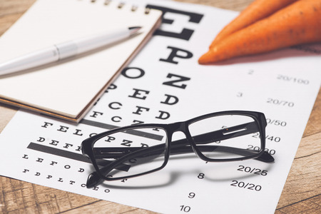 Caring for eye sight by healthy eating. Concept. View from above