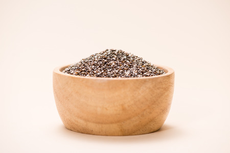 Close-up of raw, unprocessed, dried black chia seedsの写真素材