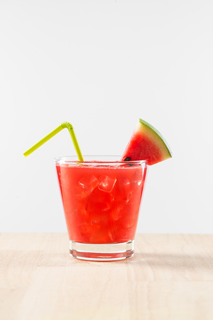 Glass of healthy watermelon juice in summertimeの写真素材