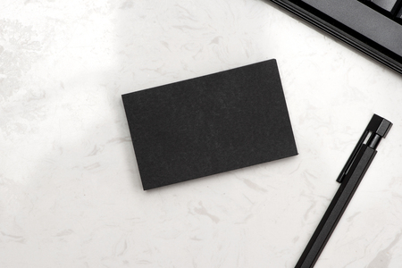 Corporate stationery branding mock-up with Business card blankの写真素材