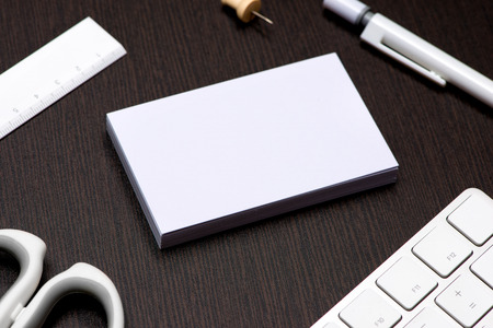 Corporate stationery branding mock-up with Business card blankの写真素材