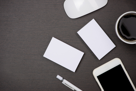 Corporate stationery branding mock-up with Business card blankの写真素材