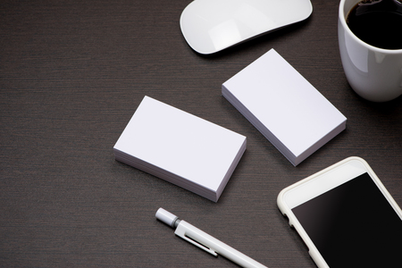Corporate stationery branding mock-up with Business card blankの写真素材