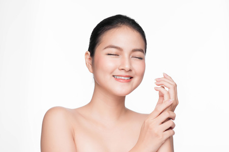 Youth and Skin Care Concept. Beauty Spa Asian Woman with perfect skin Portrait.の写真素材