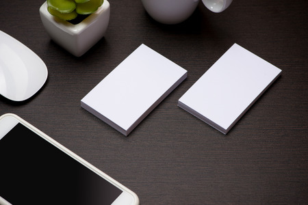 Corporate stationery branding mock-up with Business card blankの写真素材