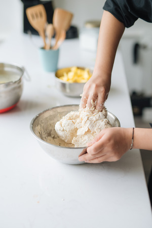 Bakery chef cooking bake in the kitchen professionalの写真素材