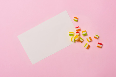 Top View of various sweet candies.の写真素材