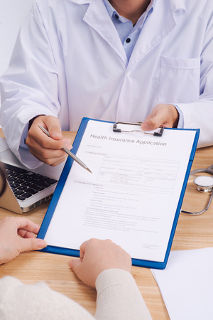 Healthy insurance Application. Medicine and health care conceptの写真素材