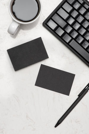 Corporate stationery branding mock-up with Business card blankの写真素材