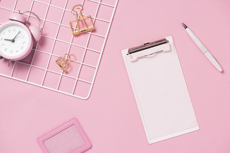 Workspace. Wedding planner. Decorations. Flat lay.の写真素材