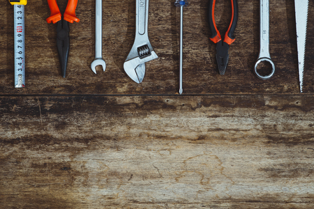 Labor day. Construction tools with copy space