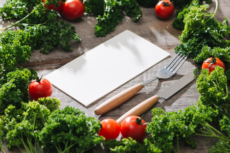 Eating healthy food, vegetables  background with copy space.の写真素材