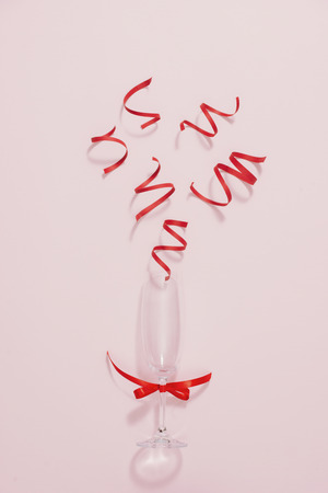 Christmas frame. Christmas gifts, bows, decor. Flat lay, top viewの写真素材