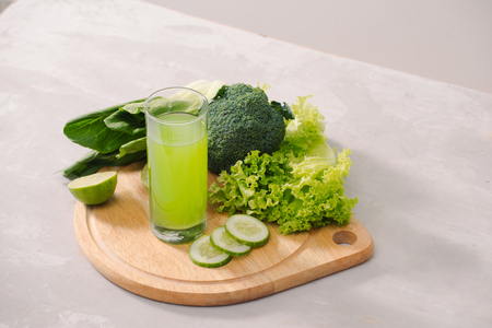 Various freshly squeezed vegetable juices for Fastingの写真素材