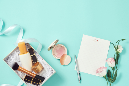 Make ups and cosmetics set giftの写真素材