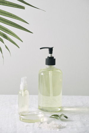 cosmetic nature skincare and essential oil aromatherapy .organic natural science beauty product .herbal alternative medicine . mock up.の写真素材